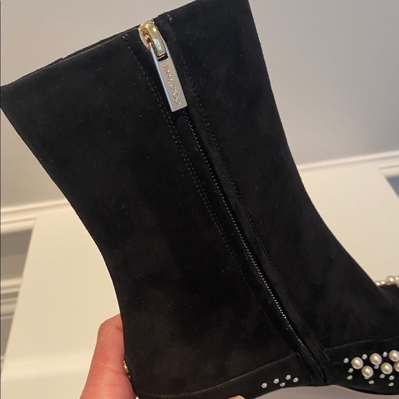 Brand new JIMMY CHOO Mavie 85 Suede Ankle Boots with Pearls - Picture 6 of 11